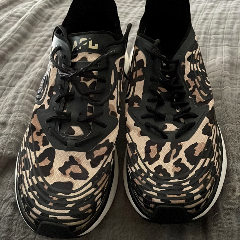 APL Leopard Print Athletic Sneakers in Black and Tan